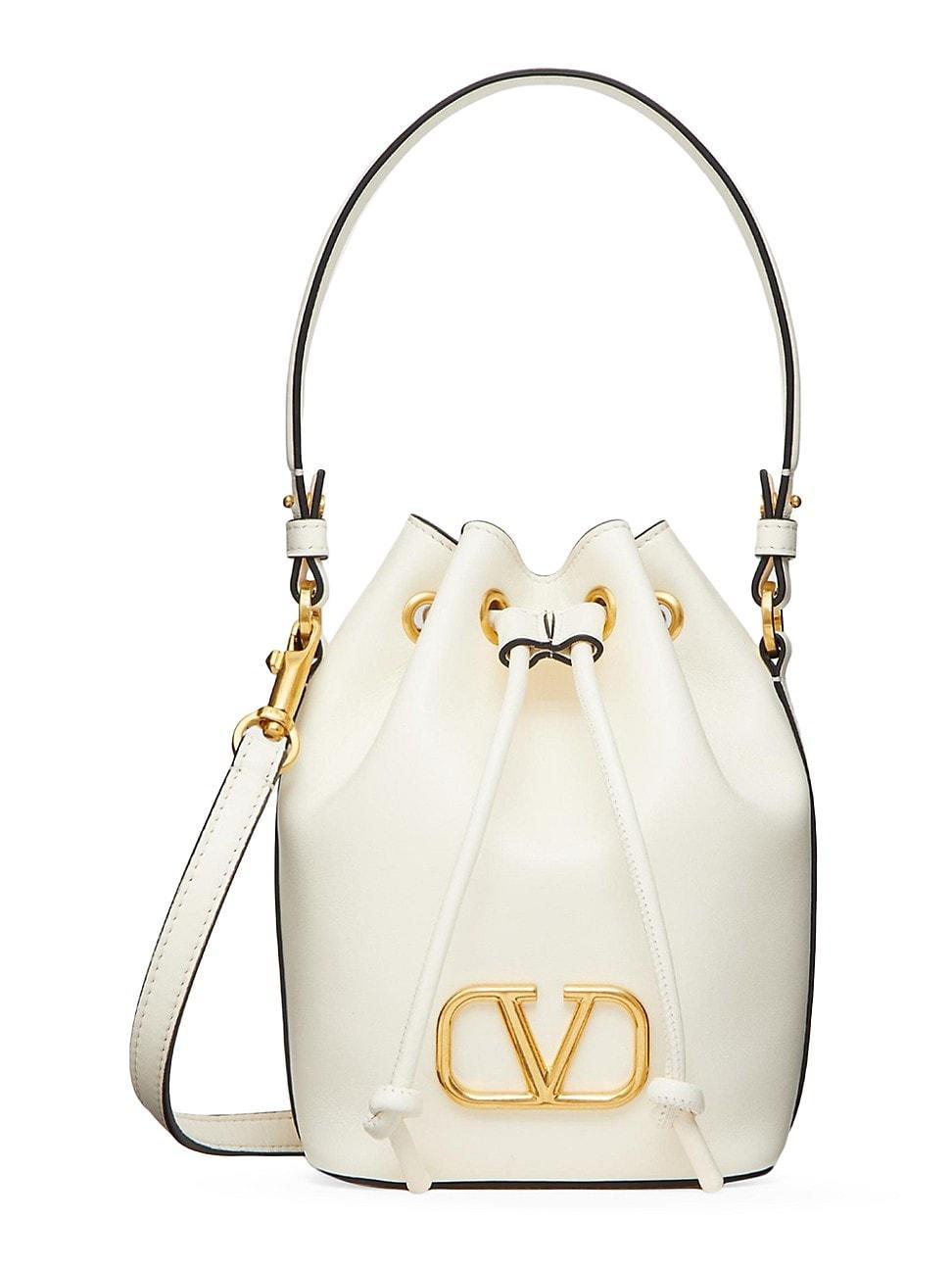 Womens Mini Vlogo Signature Bucket Bag In Nappa Leather Product Image