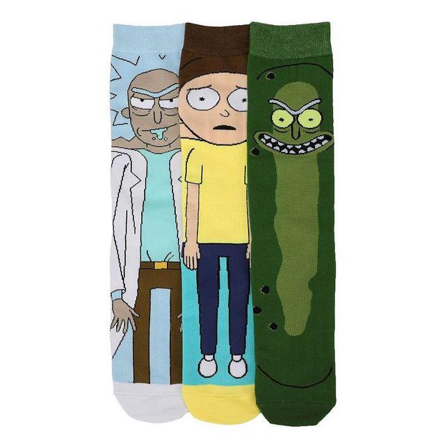 Mens Rick & Morty 3-pack Crew Socks Set Product Image