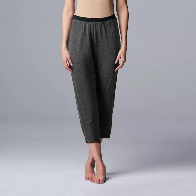 Womens Simply Vera Vera Wang Basic Luxury Pajama Capri Pants Grey Gray Product Image