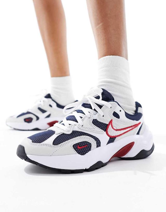 Nike Runninspo sneakers in black and white with red detail  Product Image