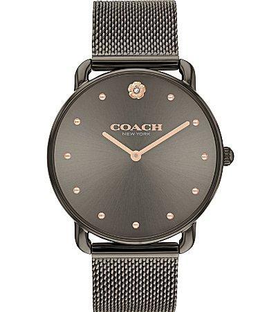 COACH Womens Elliot Quartz Analog Grey Mesh Bracelet Watch Product Image