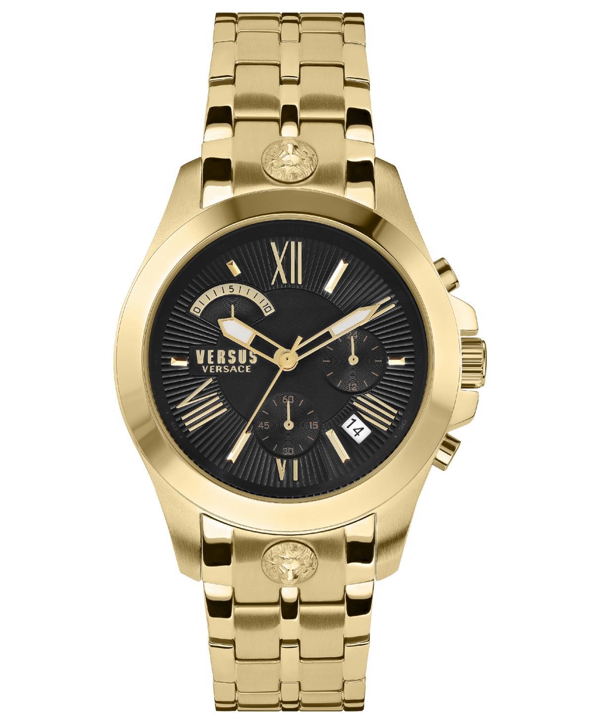 Versus Versace Mens Chronograph Date Quartz Chrono Lion Arch Gold-Tone Stainless Steel Bracelet 44mm Product Image