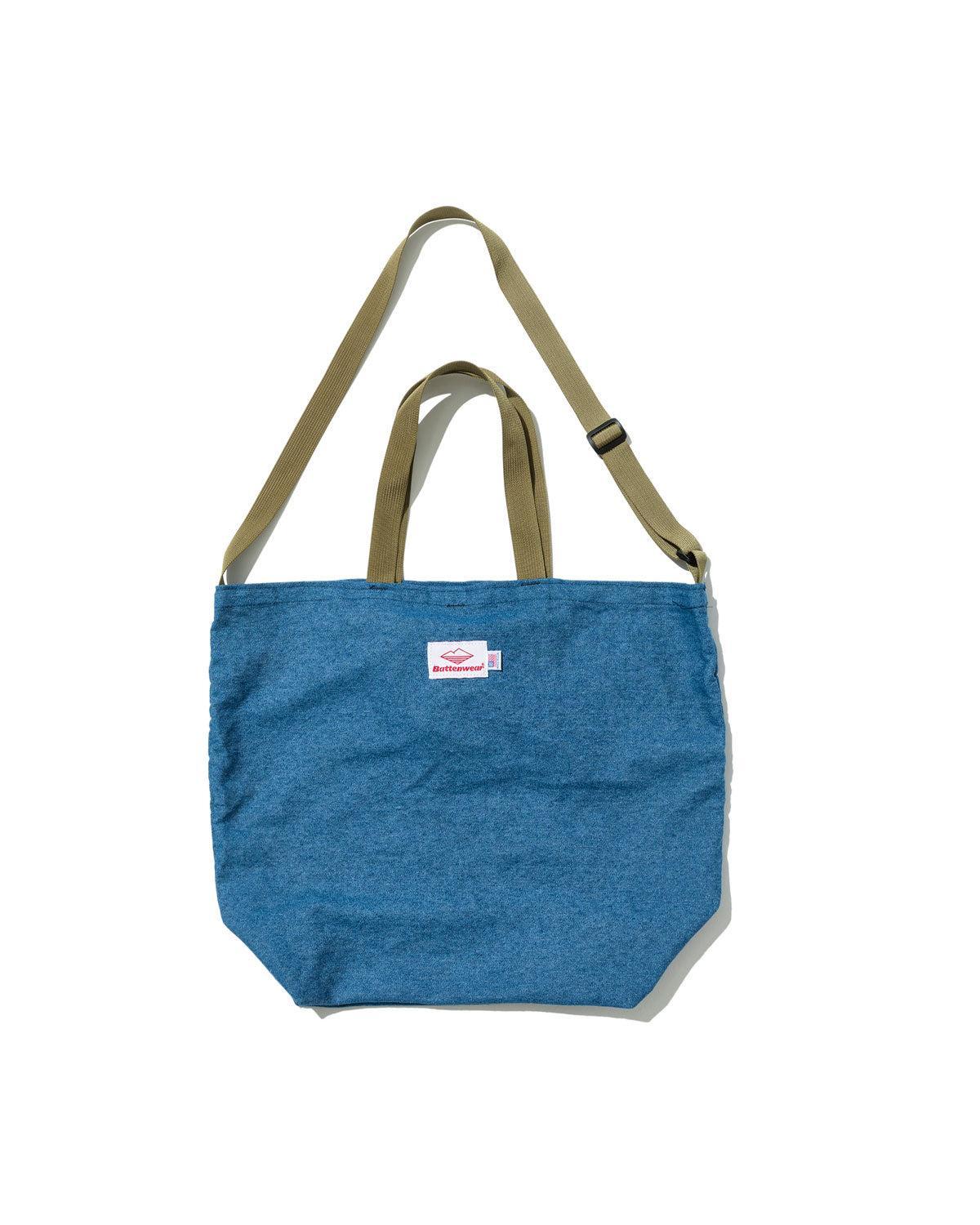 Packable Tote / Denim x Tan Product Image