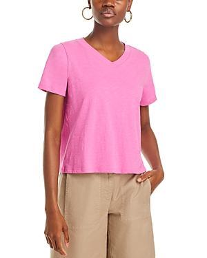 Eileen Fisher Cotton Short Sleeve V Neck Tee Product Image