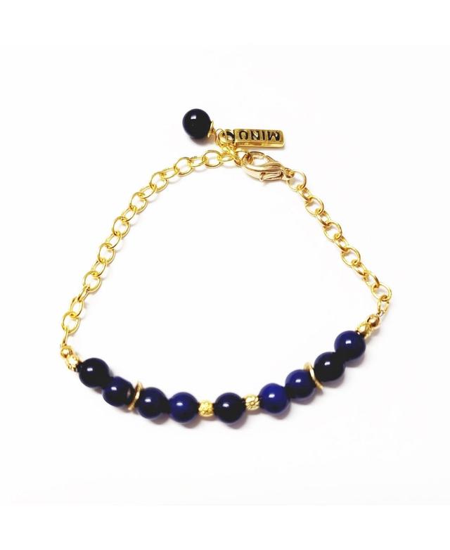 Womens Chain Bracelet with Blue Lapis Beads Product Image