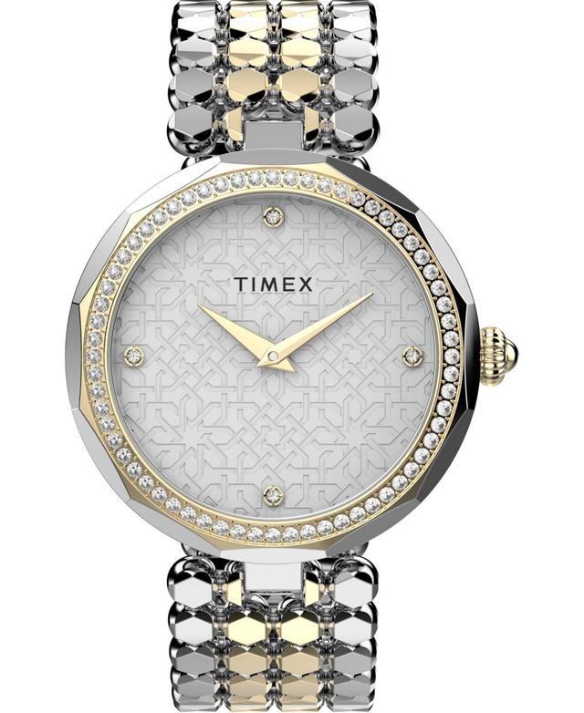 Timex Womens Asheville Two-Tone Low Lead Brass Bracelet Watch 34 mm Product Image