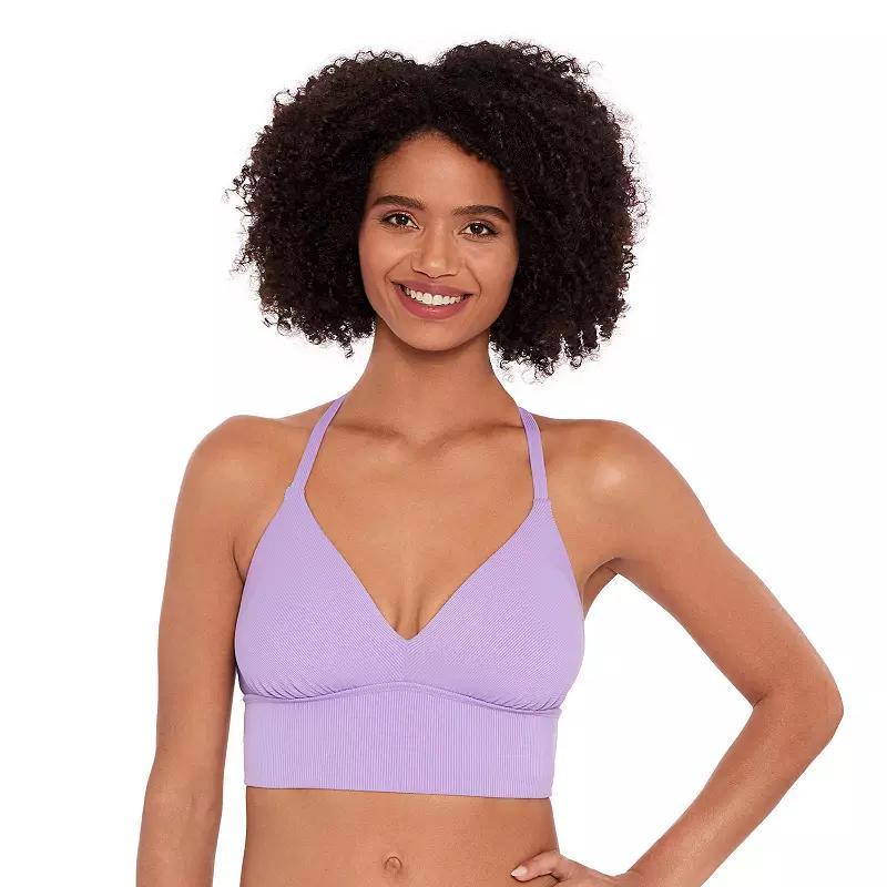 Womens Eco Beach Rib Longline Bralette Swim Top Product Image