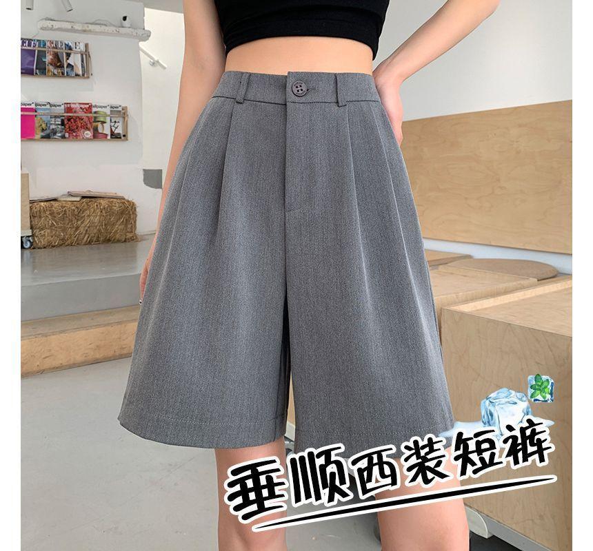 High Waist Wide Leg Dress Shorts Product Image