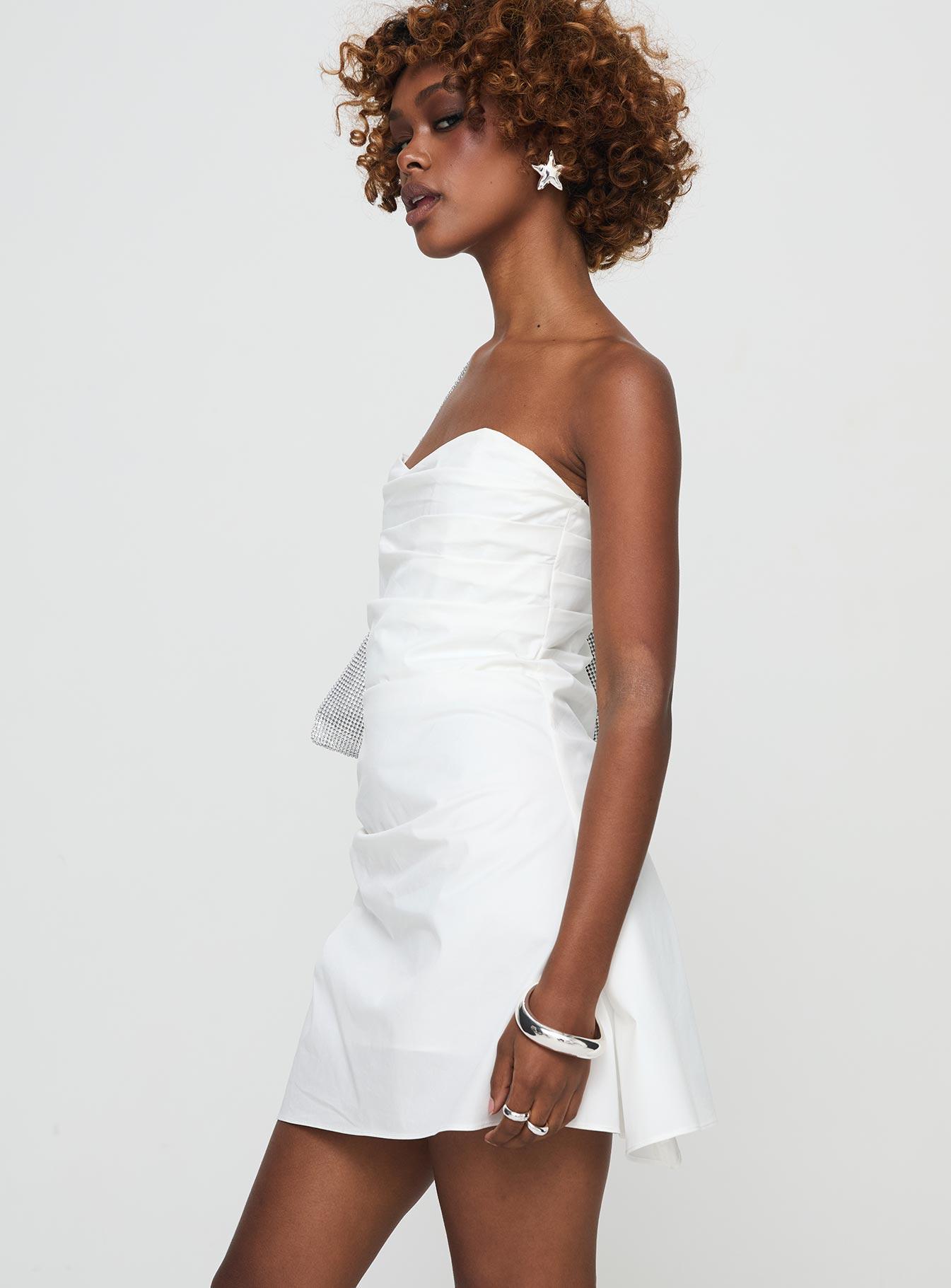 Bradwell Strapless Mini Dress White Product Image