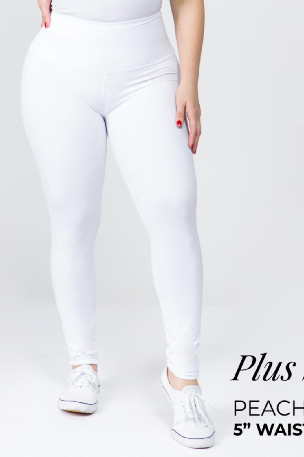 Women's Plus Size 5" Waistband Solid Color Leggings Female Product Image