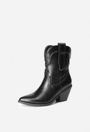 Pointed Toe Western Cowboy Mid Calf Bootie Product Image