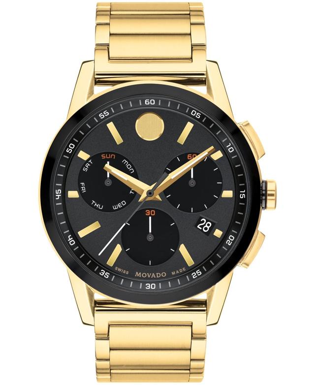 Men's Movado MuseumÂ® Sport Two-Tone PVD Chronograph Watch with Black Dial (Model: 0607558) Product Image