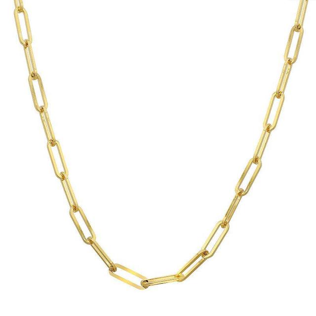 14k Gold Paper Clip Link Chain Necklace, Womens Yellow Gold Product Image