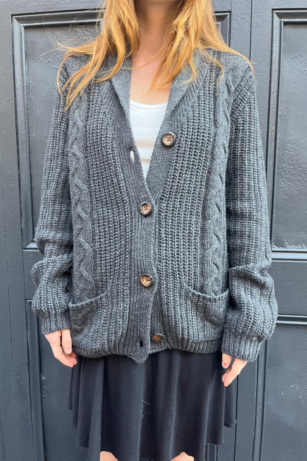 Autumn Wool Cable Knit Cardigan Product Image