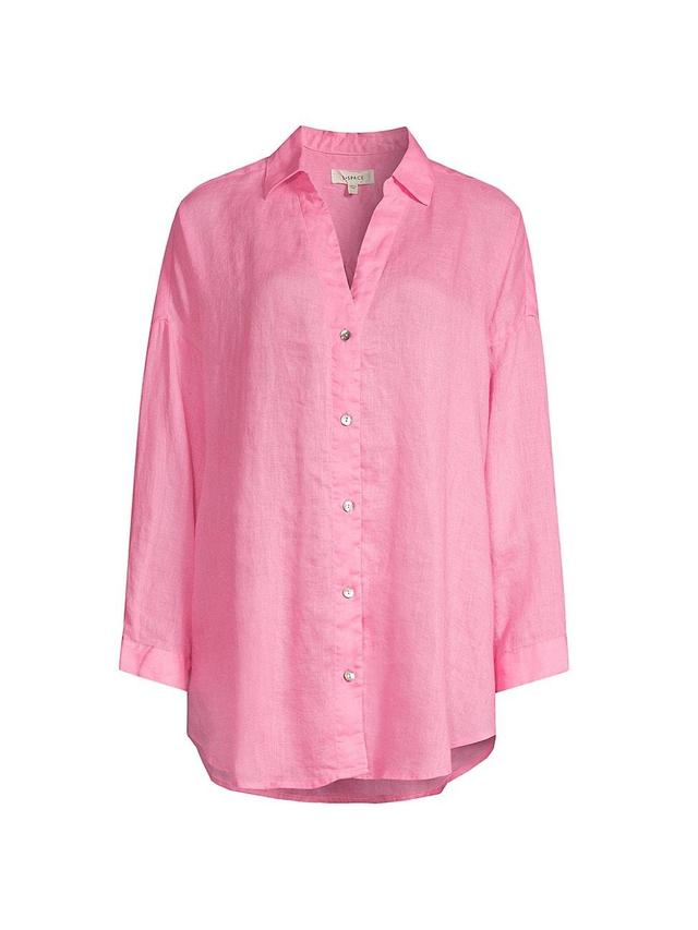 Womens Rio Linen Oversized Button-Up Tunic Product Image