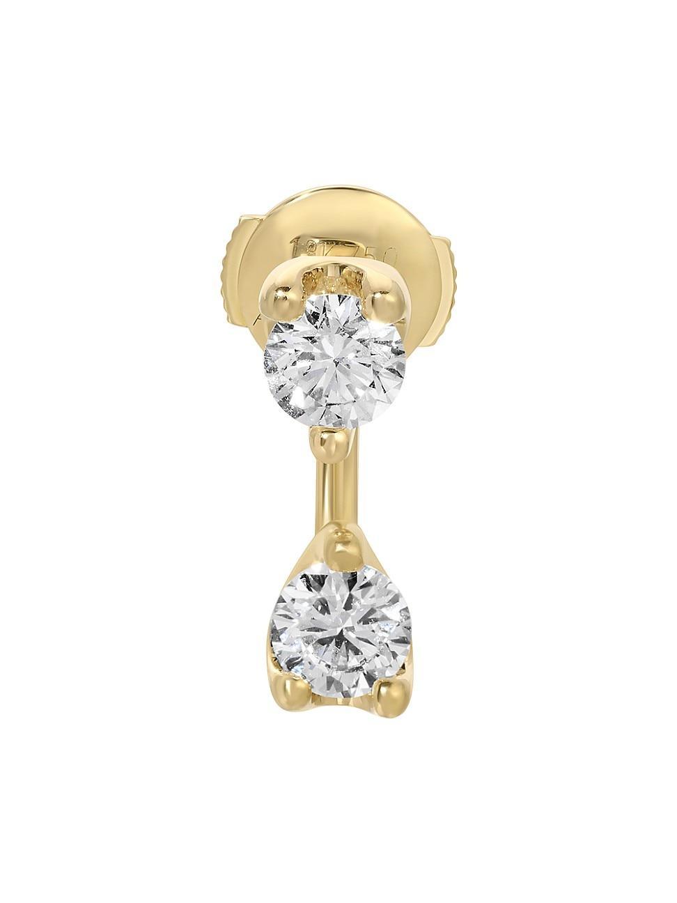 Womens Orbit Large 18K Yellow Gold & 0.80 TCW Diamond Single Earring Product Image