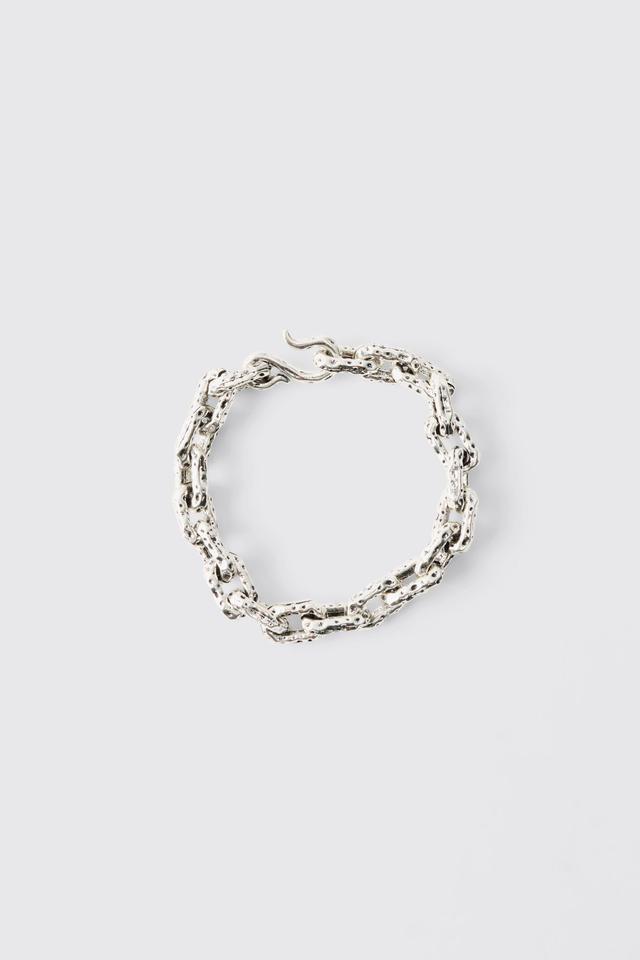 Chunky Link Chain Bracelet in Silver | boohooMAN USA Product Image