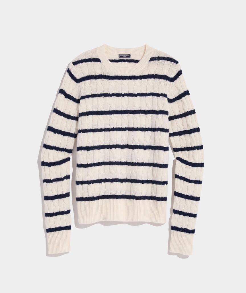 Cashmere Classic Cable Crewneck Sweater Product Image