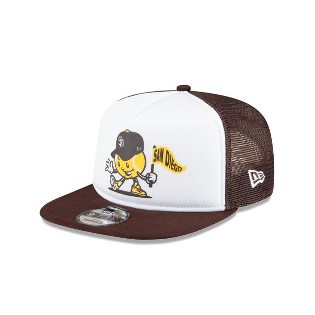 San Diego Padres Court Sport 9FIFTY A-Frame Trucker Hat Male Product Image