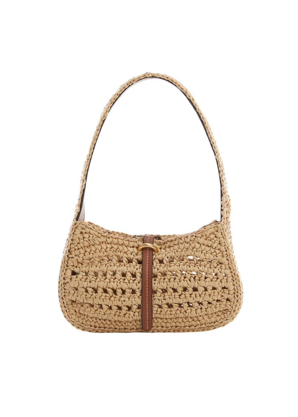 Natural fiber shoulder bag - Women | MANGO USA Product Image