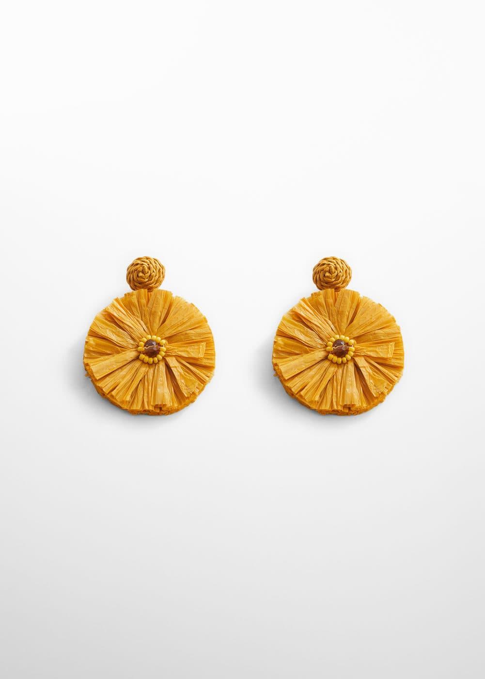 MANGO - Raffia earrings - One size - Women Product Image