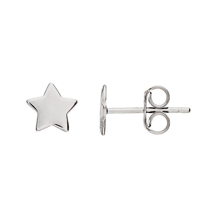 14k White Gold Star Stud Earrings, Womens, 14k Whgold Product Image