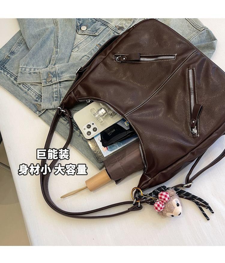 Multi-Pocket Faux Leather Backpack Product Image