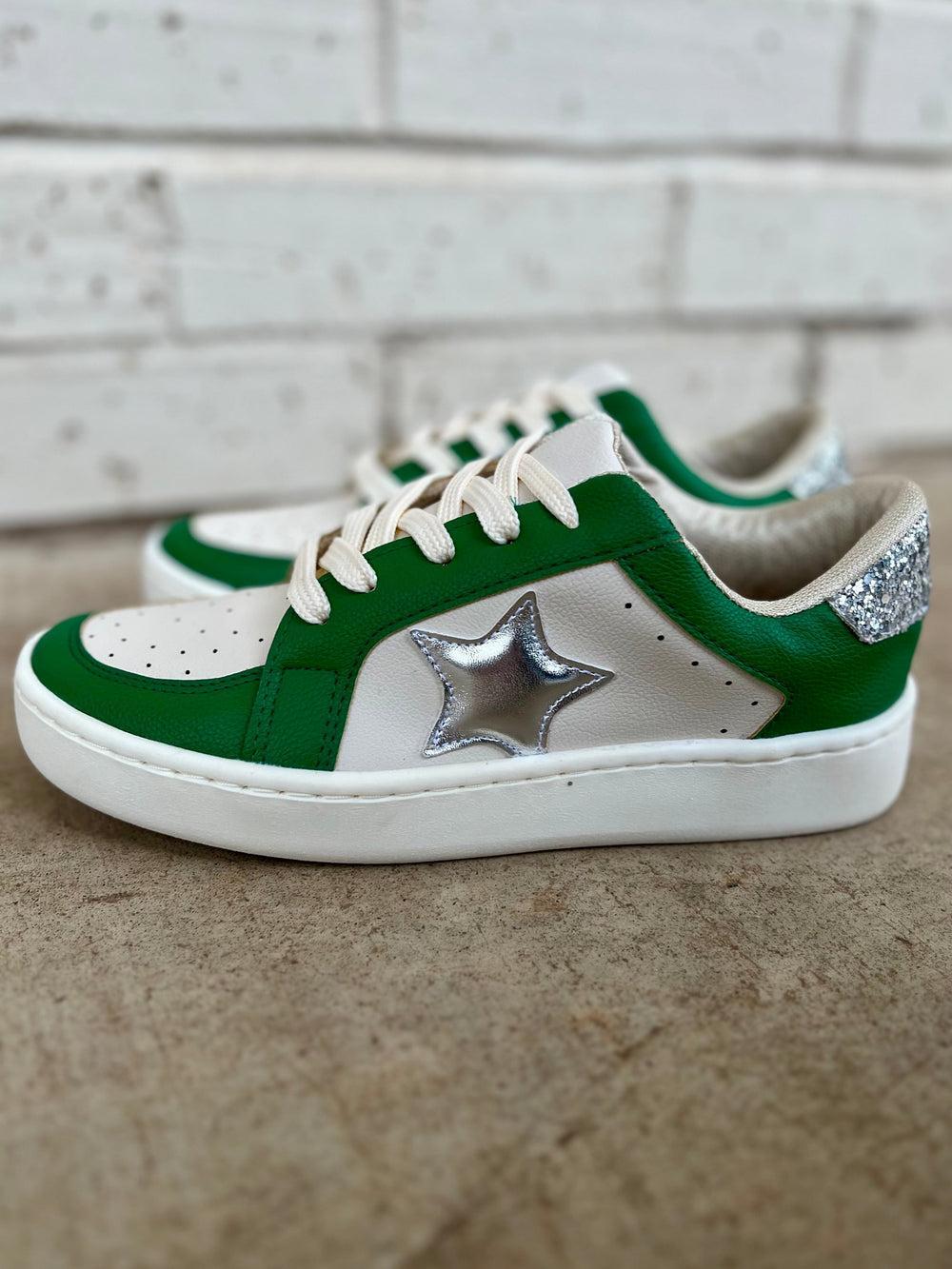 Green & Silver Game Day Sneakers Product Image