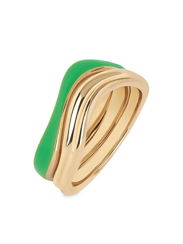 Womens Soma 22K-Gold-Plated & Resin Wavy Ring Product Image