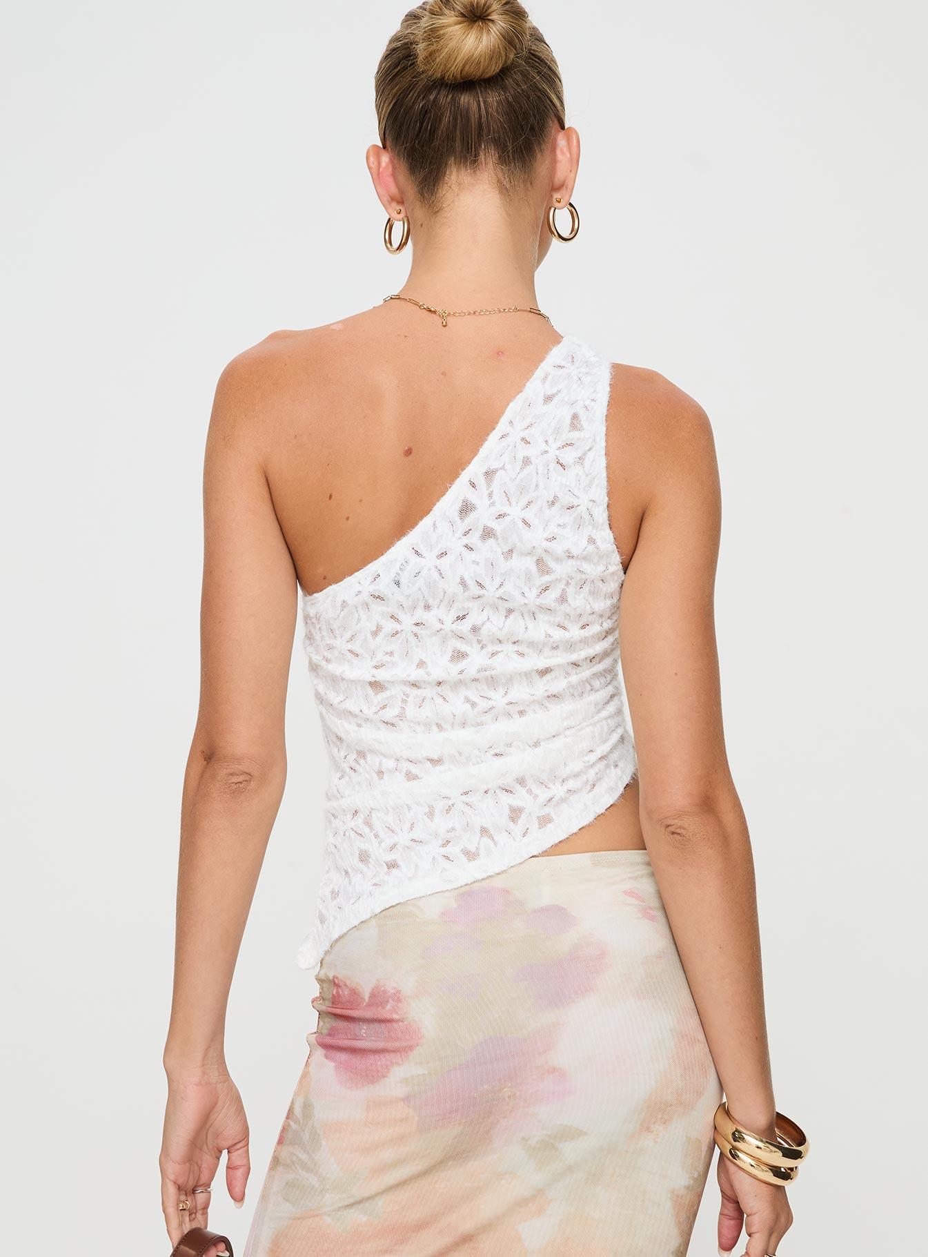 Sensua One Shoulder Top White Product Image