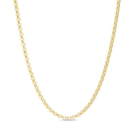 Men's 2.3mm Rolo Chain Necklace in Solid 14K Gold - 30" Product Image