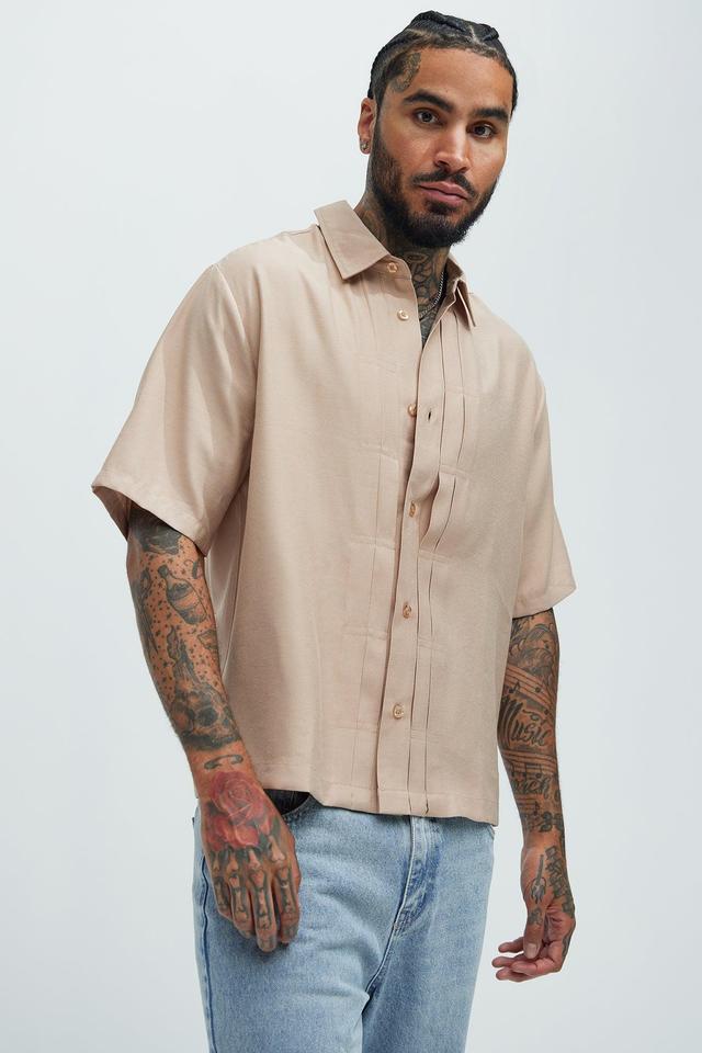 Blexy Pleated Shirt - Tan Product Image