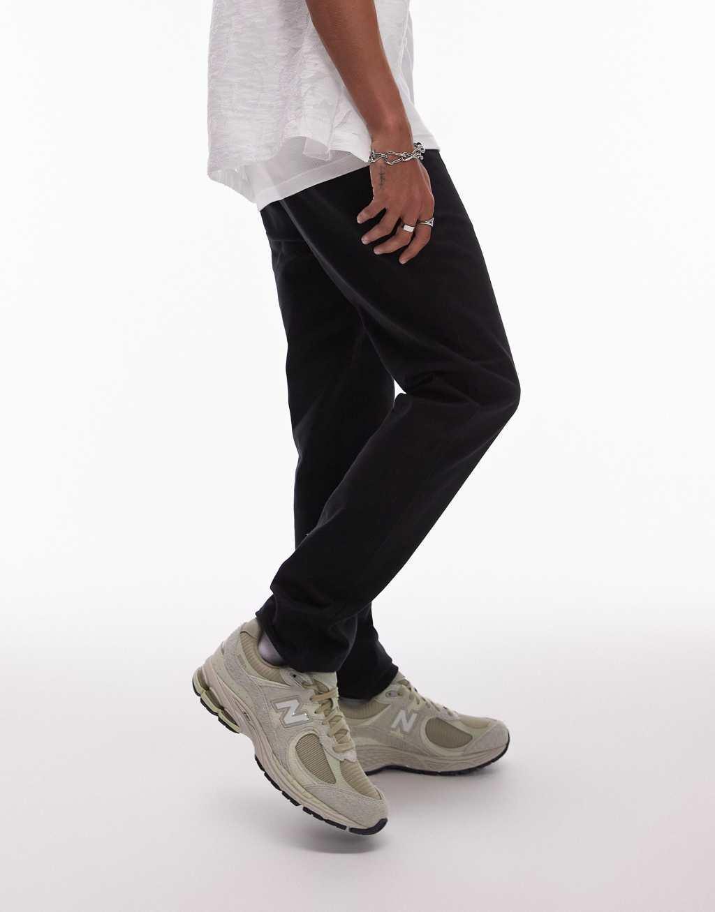 Topman slim chino pants in black Product Image