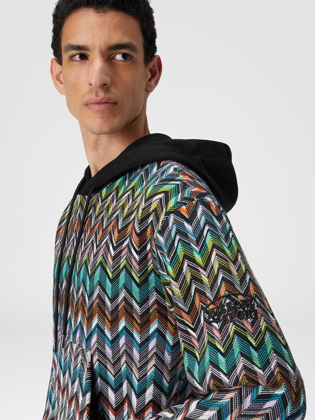 Hooded sweatshirt in zigzag knit Multicoloured | Missoni Product Image