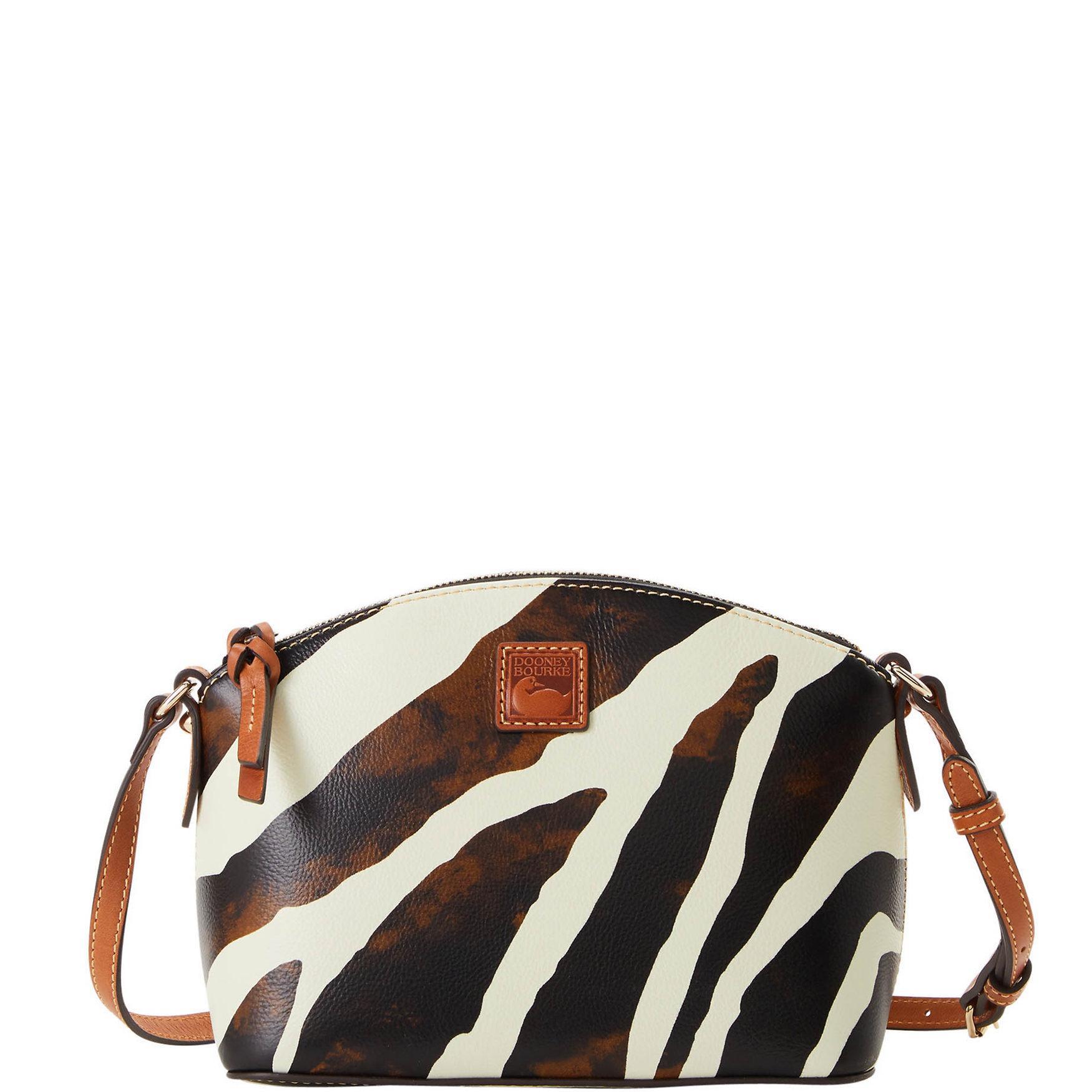 Dooney & Bourke Womens Zebra Leather Suki Crossbody Bag Product Image