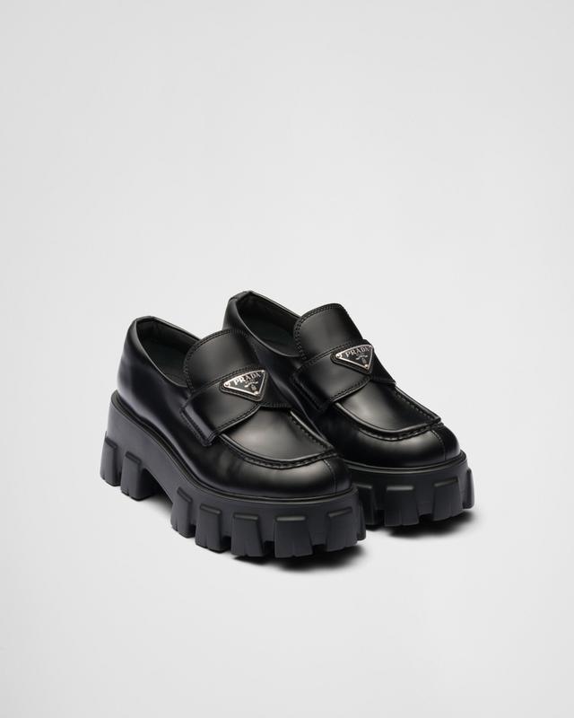 Brushed leather Monolith loafers Product Image