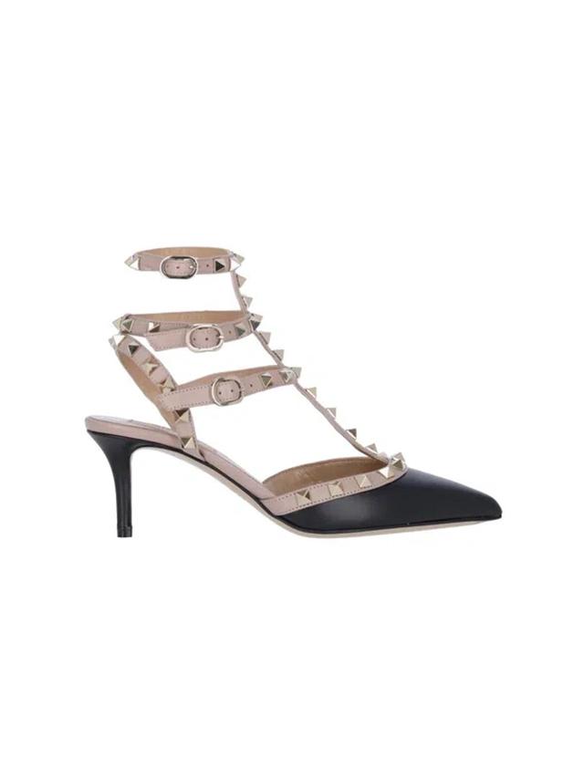 Black/poudre Rockstud Slingback In Multicolor Product Image