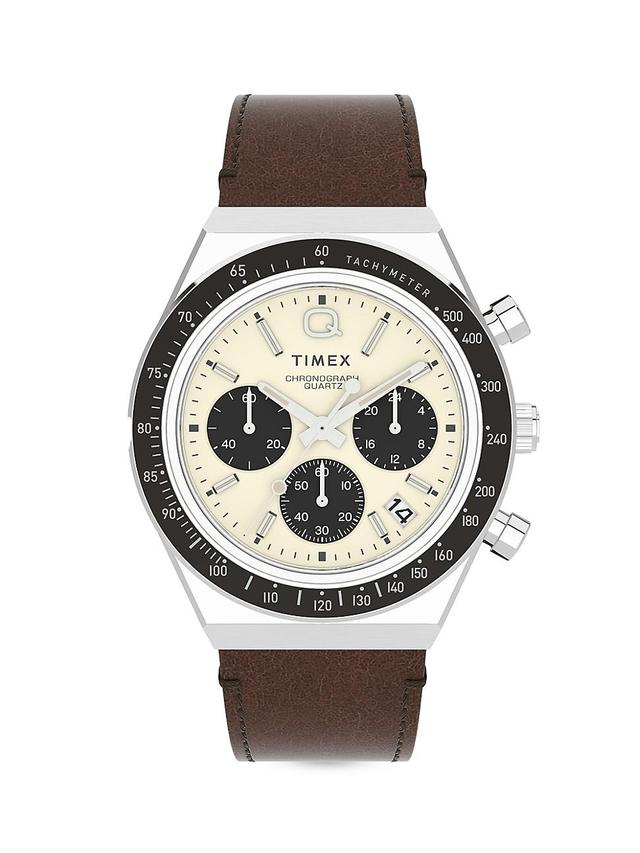 Timex Q Timex Chronograph Leather Strap Watch, 40mm Product Image