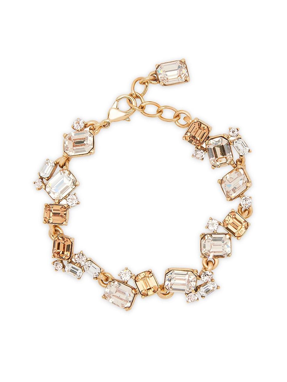 Womens Goldtone Scrambled Crystal Bracelet Product Image