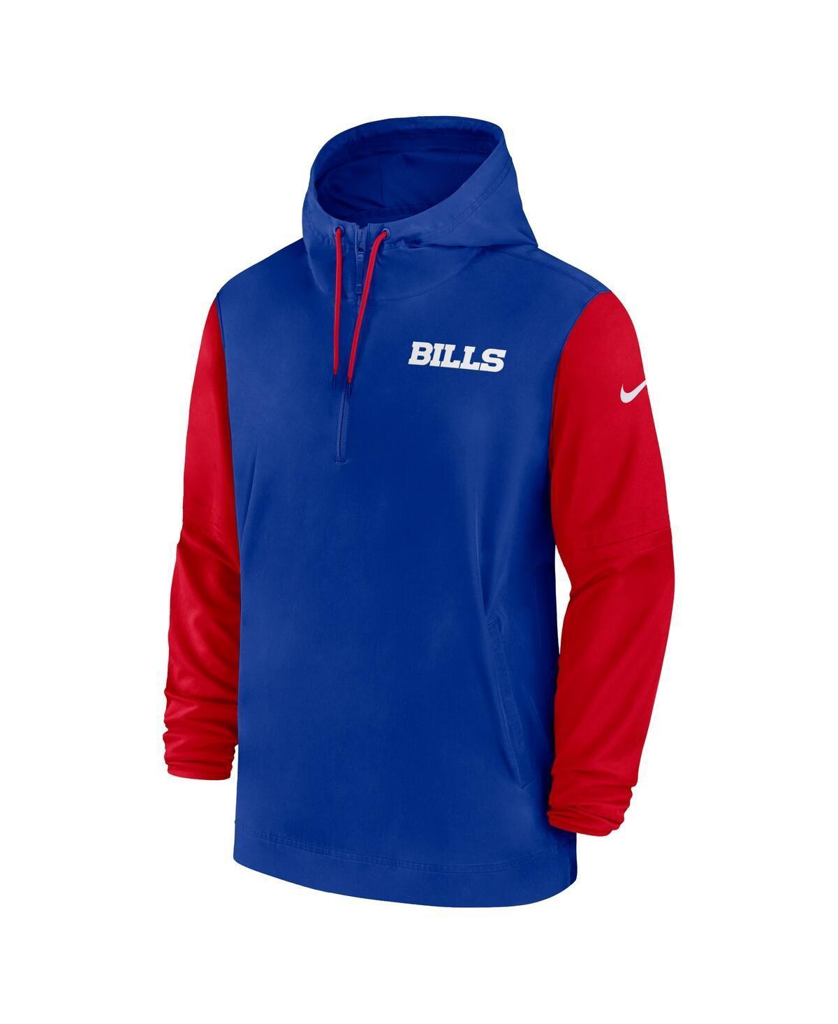 NIKE Men's Royal/red New York Giants 2024/25 Sideline Pre-game Player 1/2-zip Hoodie Jacket In Royal,red Product Image