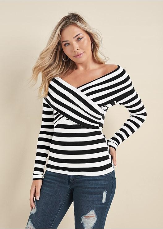 Stripe Off-The-Shoulder Top product image