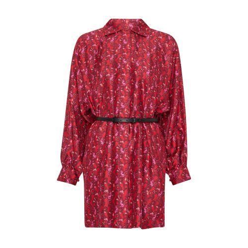 Ozio Mini Silk Dress In Bordeaux Product Image