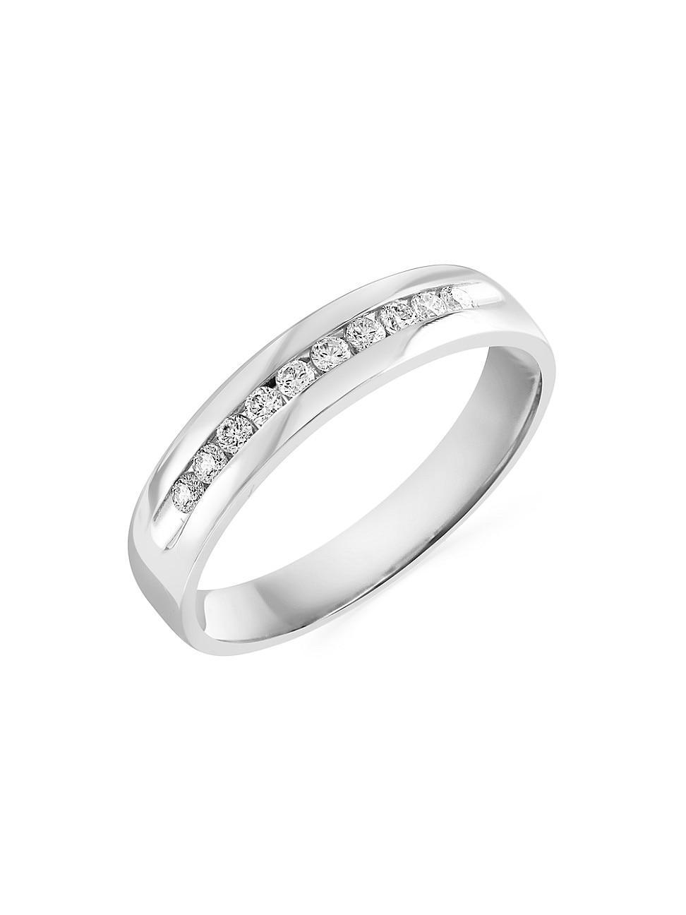 Mens COLLECTION Diamond & 14K White Gold Ring Product Image