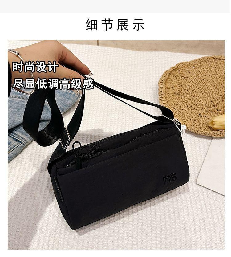 Letter Embroidered Multi-Pocket Crossbody Bag Product Image