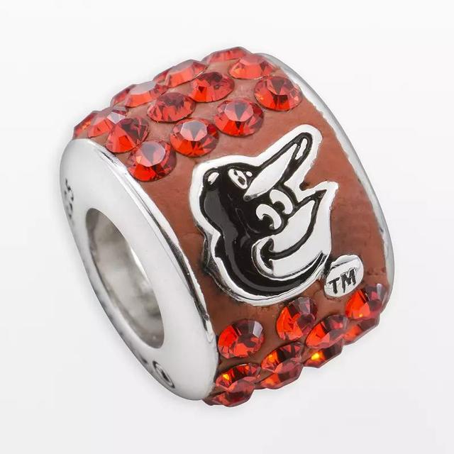 LogoArt Baltimore Orioles Sterling Silver Crystal Logo Bead, Womens, Orange Product Image