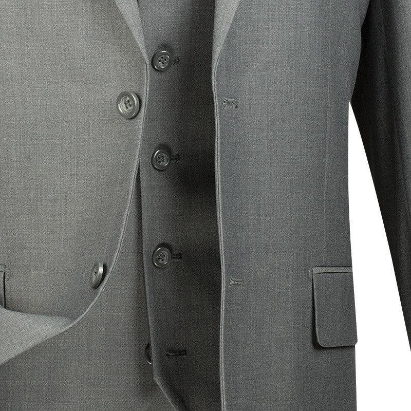 Morgan Collection - Regular Fit 3 Piece Suit 2 Button Medium Gray Product Image