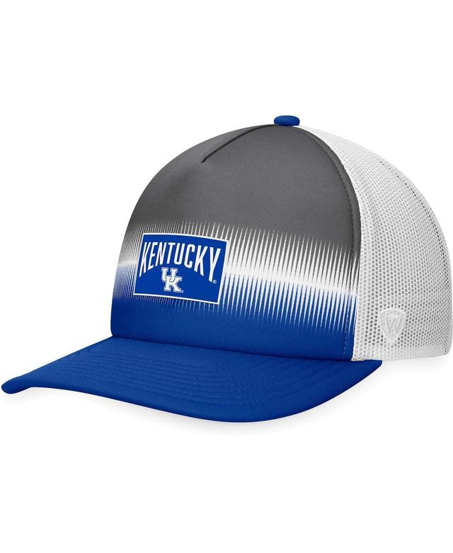 Mens Top of the World Royal/Gray Kentucky Wildcats Daybreak Foam Trucker Adjustable Hat Product Image