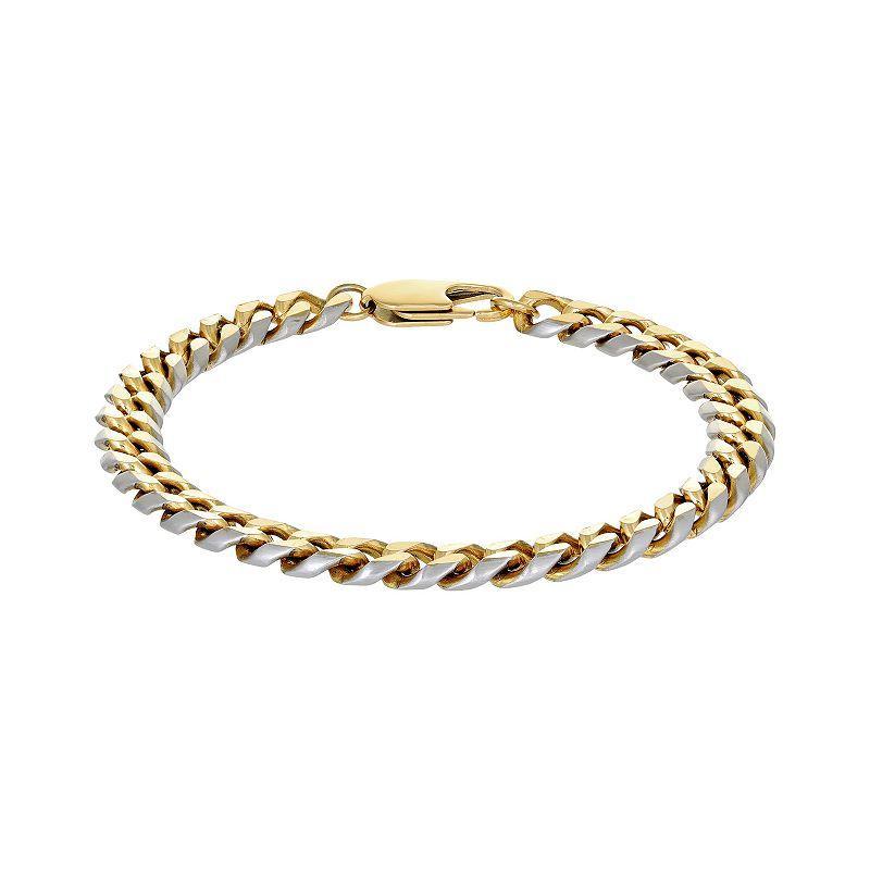 LYNX Stainless Steel Curb Chain 8.5 Bracelet, Mens, Gold Tone Product Image