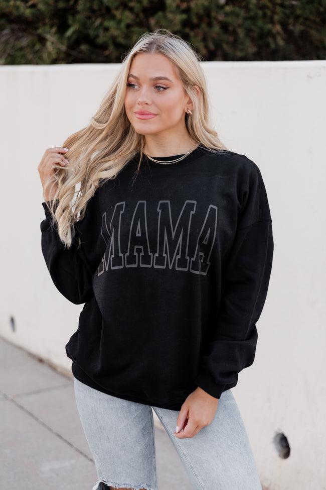 Mama Grey Block Black Oversized Graphic Sweatshirt Product Image