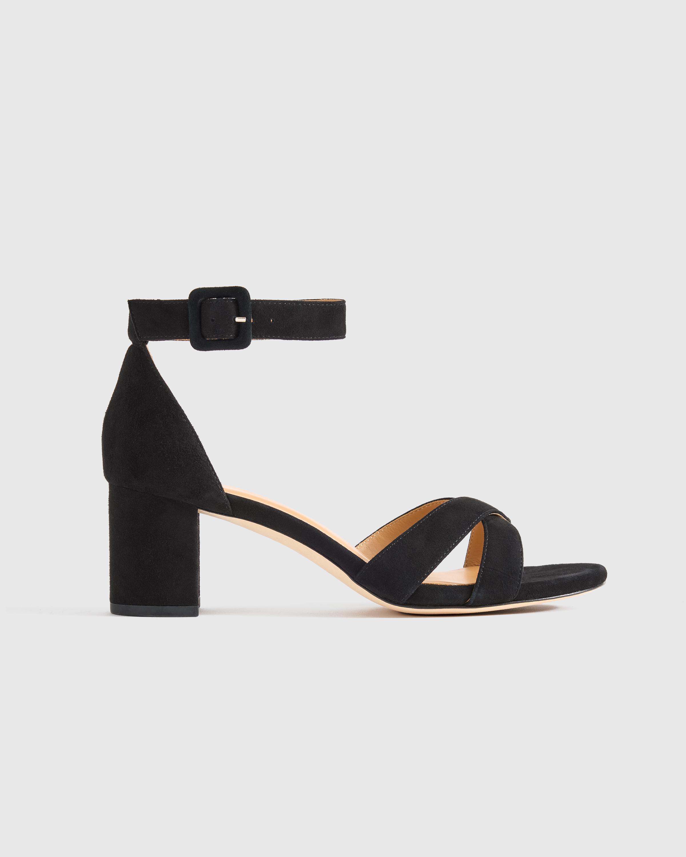 Italian Leather Crisscross Block Heel Sandal product image